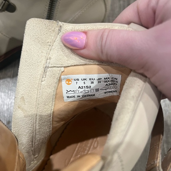 Timberland Leather Riley Flair Cream Lace Ankle Boot - Picture 7 of 8